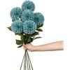 Hollyone Ortensia artificiale da 10 cm, con manico lungo 63 cm, 6 fiori di ortensia artificiali, fiori di plastica, ortensia per matrimoni, decorazioni per la casa, in giardino, decorazione per la casa
