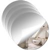 SKDFHOD 4 Pezzi Adesivi da Parete a Specchio, Specchio Adesivo da Parete 20x20cm, Specchi Adesivi per Armadio Acrilico Interno, per Casa, Camera da Letto, Soggiorno, Decorazione per La Casa