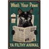 CREATCABIN Targa in Metallo con Lettura di Gatti Targa in Metallo Vintage Poster Pittura retrò Targa in Ferro Decorazione da Parete Arte Murale Targa da Appendere per Bagno Casa Toilette 30x20cm