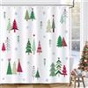 Bonhause Tenda Doccia Albero di Natale Pino Inverno Neve Tende per Doccia in Poliestere Impermeabile Antimuffa Lavabile Tende Bagno 180 x 180 cm con 12 Ganci
