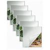 Xinjiayi 6 specchi da parete in acrilico autoadesivi, specchi da incollare, 20 x 20 cm, pellicola a specchio 2 mm di spessore, specchio autoadesivo per bagno, soggiorno, armadio