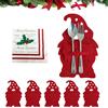 Forreen Decorazione per Tavolo di Natale,Forreen 12 Pezzi Portaposate Rosso + 20 Pezzi Tovaglioli Natalizi,Portaposate Feltro di Natale per le Decorazioni Della Tavola di Natale e Delle Feste