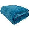 Tata Home Coperta Plaid Singolo Morbida Coperta Pile Super Calda Invernale Plaid Divano Tessuto Flanella Elegante Misura 160x200 cm Mod. ZigZag Colore Ottanio