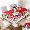 Fentar Tovaglia di Natale Rettangolare in Lino Rossa, 110x140cm Antimacchia Tovaglia Natalizia Lavabile e Anti-piega, Elegante in Tessuto per Decorazione Tavole da Pranzo e Feste di Natale