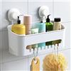 Luxear Mensola Doccia Senza Foratura, Impermeabile Mensola Bagno con Ventosa, Accessori Bagno con aperture di drenaggio per lo shampoo/oli per la cura/Gel doccia, Mensole Cucina Resistenti Agli Oli