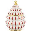 Alessi Delight NZ02 - Contenitore per Biscotti Natalizio, in Porcellana, Rosso, Bianco e Oro