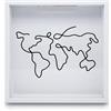 FuninCrea Grande Dimensione 29 * 29CM Avventura Scatole Archivio Viaggi Scatola dei Ricordi con Slot e Mappa del Mondo, Biglietto Shadow Box In Legno Adventure Box per Conservare Biglietti(bianco)
