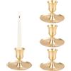 FYting 4 Pezzi Portacandele,Porta Candele,Candelabro Natalizio,Skirt Wine Glass Cancle Porta, per Candele a Bastone 1-2 cm Bastoncino Dorato, Natale, Festa, Tavolo da Pranzo (Nero opaco) (D'oro)