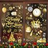 HOWAF Decorazioni Capodanno 2026 per Finestre, 9 Fogli Vetrofanie per Finestre Happy New Year Adesivi per Finestre, Gadget Capodanno 2026