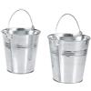 OUNONA Mini Secchielli Ghiaccio Secchielli Per Patatine Fritte Metallo Zincato 6 Pezzi Mini Secchio Di Latta Per Patatine Fritte E Vasi Di Fiori Con Manico Staccabile Per Decorazioni Casa E Feste