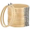 Hodeacc 16 Pack 7 Pollici Mini Bamboo Circle,Embroidery Hoop Cross Stitch Hoop Ring per Fai da Te Arte Artigianale Pratico Cucitura
