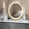 COSTWAY Specchio Trucco con Luci, Specchio Rotondo con Luminosità Regolabile a 3 Colori, Controllo Tattile Intelligente, Rotazione a 360° e Funzione di Memoria, 30 CM