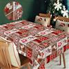 HW CASA Tovaglia Natalizia 140×300CM Rettangolare,Decorazione di Natale e Capodanno Festa Vacanza,Stampa ad Alta Definizione,In Omaggio 4pz di Pinze Ferma Tovaglia (Fiocco Marrone)