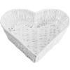 Eachave Cesto bianco a forma di cuore in rattan - Cestino portaoggetti intrecciato a mano per pane, frutta, verdura e decorazioni - Accessori per la casa