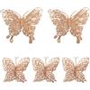 YLMYOLEMEI 16 Pezzi Decorazione Natalizia a Forma di Farfalla, Decorazioni Natalizie a Forma di Farfalla con Clip, Decorazioni Albero di Natale Farfalla, Ornamento di Natale Della Farfalla per Albero di Natale