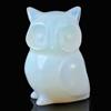 MAIBAOTA Statuette di gufo intagliato a mano con cristalli opalici, 3,8 cm, ornamento in opalite, regalo portafortuna per donne e uomini, casa, ufficio, tavolo, mensola, decorazione per Halloween e