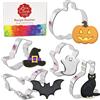 Ann Clark Cookie Cutters Formine per Biscotti Stampi di Halloween 5 pezzi. Set prodotto negli Stati Uniti da Ann Clark, zucca, fantasma, pipistrello, gatto nero, cappello da strega