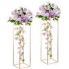 Inweder Fiori in Oro Centrotavola Matrimonio Tavoli - 2 Pezzi Vasi a Colonna con Pannello in Metallo Inweder Vaso da Pavimento Alto 100cm Espositore per Fiori Geometrici Festa Decorazioni Casa