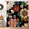 hometrixx Tenda Doccia Boho Nero Floreale 180 x 180 cm Fiori Colorato Foglie Tropicali Poliestere Impermeabile Tenda Vasca da Bagno con 12 Ganci Lavabile in Lavatrice per Casa Hotel