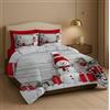 Masters House Biancheria per la Casa Masters House Trapunta Piumone Invernale Matrimoniale Stampa Digitale HD 4K Natale in Microfibra Anallergica, Imbottitura Calda e Morbida, Design Natalizi Elegante, Made in Italy (Pupazzo Neve 2)