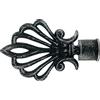 GIRASOLE HOME® Terminale Conchiglia per Asta da Tenda dal Diametro di 18-20 mm 2 Pezzi in Lega di Zinco (Nero e Argento)
