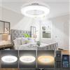 Izrielar Ventilatore da Soffitto Con Illuminazione, 80W Regolabile Con Telecomando, APP, 6 Velocità, Timer, 3 Temperature di Colore, Rotazione Avanti/Indietro per Soggiorno
