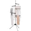 BAOYOUNI Stendino Pieghevole Treppiede Stendibiancheria Portatile Appendiabiti in Metallo Salvaspazio con 5 Bracci, Facile da Installare, per Camicie, Balcone, Salotto, Camera da Letto, Grigio