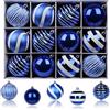 SHareconn 12 Pezzi di Natale Ornamenti,6 cm,Decorazioni per Albero di Natale Infrangibili Palline,Festività e Matrimoni, con Gancio, Blu & Bianco