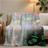 HZVRTN - Coperta per bambini con unicorno, dinosauri, spazio, coperta luminosa al buio, calda coperta morbida e soffice regalo per ragazzi e ragazze per divano (console da gioco, 130 x 150 cm)