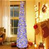Ruaizel - Albero di Natale artificiale pop-up da 1,5 m, albero di Natale pieghevole con 5 m di luci per decorazione natalizia, decorazione per casa, ufficio, feste, esposizione per interni ed esterni