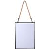 Hanging Mirror Specchio da parete rettangolare - lussuoso design moderno con corda rustica (nero)