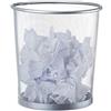 Relaxdays Cestino gettacarte in metallo da ufficio pattumiera a rete porta-rifiuti Ø 26 cm alto 27,5 cm argento