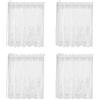 POFET 4 Pannelli Ricamati in Pizzo Piccola Finestra Voile Trasparente Mantovana Tende Cucina Caffè Mezza Tende Mantovana per Decorazione Casa ecc 74x61cm Bianco