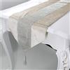 Deggodech 210cm Runner da Tavolo Moderno Beige Runner Tavola con Strass Table Runner con Striscia Diamantata e Nappe per Matrimonio Natale Casa Festa Cucina Decorazione (Beige, 32x210cm)