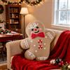 Lanpn Cuscino Natalizio, Cuscini Natale Omino di pan di zenzero Cuscino Decorativo Natalizio Cuscinis Decorativo Morbido Gingerbread Man Cushion Per Divano Decorazioni Natalizie (46,5x38,5cm)