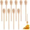 MIHUTU 10 Pezzi Cucchiaini Bastoncini Miele Legno Piccoli, Spargimiele Legno Piccoli,Spargimiele Mini 16 cm Bastoncino Miele piccolo per Vaso di Miele Jar Ringraziamento/ Matrimonio/ Battesimo/ Comunione