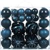 Baoblaze 48 Palline Di Natale in Materiale Pp, Decorazioni Da Appendere Con Anello per Appenderle, Diametro Di 4/6 / 8 Cm, Palline Albero Di Natale per Fidanzamenti, Feste All'aperto, Blu Navy