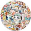 Lithyc 100 Pezzi Stickers Aesthetic - Diversi Stili di Adesivi Viaggio - Gli Adesivi Vintage Possono Essere Utilizzati per Decorare Oggetti come Libri, Valigie e Laptop