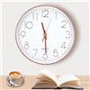 Gowkeey Orologio da parete Moderno, Silenzioso, grande e di facile lettura, moderno，Orologio Silenzioso, per Decorare la Scuola di Home Office（oro rosa）