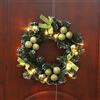 Maritown Ghirlanda di Natale, porta d'ingresso e finestra, decorazione interna ed esterna, oro, PVC