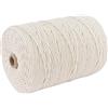 PIQIUQIU 5 mm x 100 m di corda di cotone naturale, filato macramè per fai da te, filo di cotone per arazzo da parete, appendiabiti, lavori a maglia (beige)