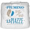 Tata Home Piumino Piazza Mezza Invernale Piuma d'Oca Peso 320 gr/mq Piumone Letto 50% Piumino 50% Piuma Tessuto in 100% Cotone Misura Piazza e Mezza cm 200x200 Colore Bianco Mod. Wint erOne