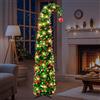LPQKCcY Albero di Natale pieghevole pop-up decorato, 150 cm/5 ft, matita allungabile con 50 luci LED, decorazione natalizia con supporto e riutilizzabile (verde scuro)