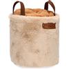THUN - Set cesto e plaid, caramello-plaid 120x160 cm