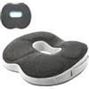 Spalivivre Cuscino Antidecubito a Ciambella in Memory Foam 44x39cm | Memory Foam e Poliestere, Maniglia Incorporata, Per Ufficio e Auto, Fodera in Cotone Lavabile, Base Antiscivolo