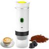 Spalivivre Macchina caffè Portatile 3 in 1, Macchina per Caffè Espresso Compatibile con Piccole Grandi Capsule, Caffe Macinato, Senza Fili & Auto-Riscaldante, per Viaggi, Auto, Ufficio (Bianco)