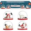 THE TWIDDLERS - 4 mini globi di neve natalizi con disegni festosi per riempire calze, sacchetti regalo per feste, ornamenti festivi, decorazioni - 6 cm (2 pupazzi di neve e 2 Babbi Natale)