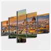 Printerland Quadro Moderno Soggiorno Firenze Duomo Città Citta 100x70 cm 5 Pezzi XXL Quadri Moderni Stampa su Tela Canvas Arredamento Salotto Camera da Letto Cucina Ufficio (100x70 cm (5pezzi))