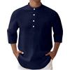 Generico Camicia Lino Uomo Camicie di Safari Tshirt Estiva Manica Lunga Nera Rosa Corta Abbigliamento Estivo Estive Magliette Viscosa Collo Coreana Camice da Spiaggia Maniche Corte 3XL