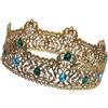 SECFOU Corona da Uomo con Pietre Decorative, Grande, Lega, Stile Semplice | Vestibilità Sicura, Adatta a Molti Capi, per Festa, Ballo, Celebrazione e Halloween, Colore Oro